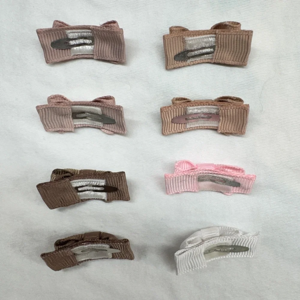 8ct Grosgrain Baby Bow Hair Clips